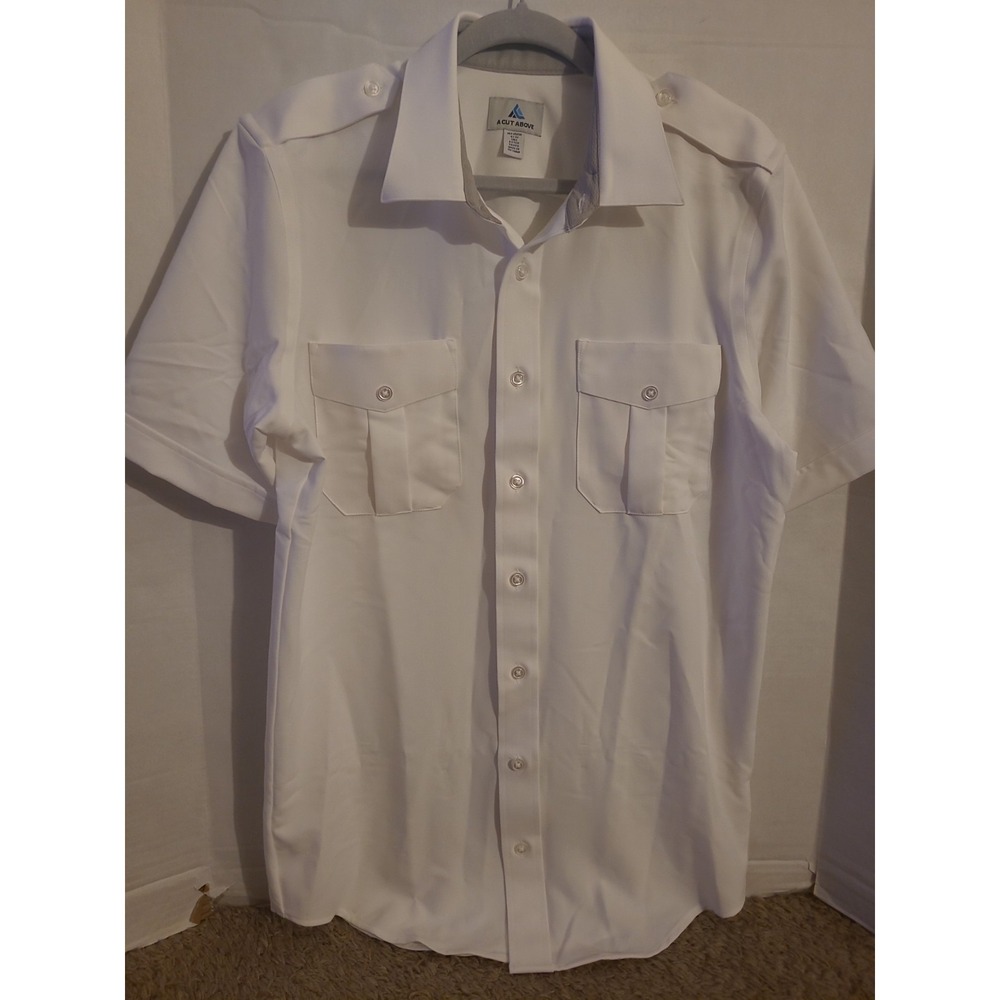 A Cut Above Tropo Tall Fitted Pilot Dress Shirt Mens 16.5 White